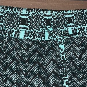 Teal Chevron printed pants